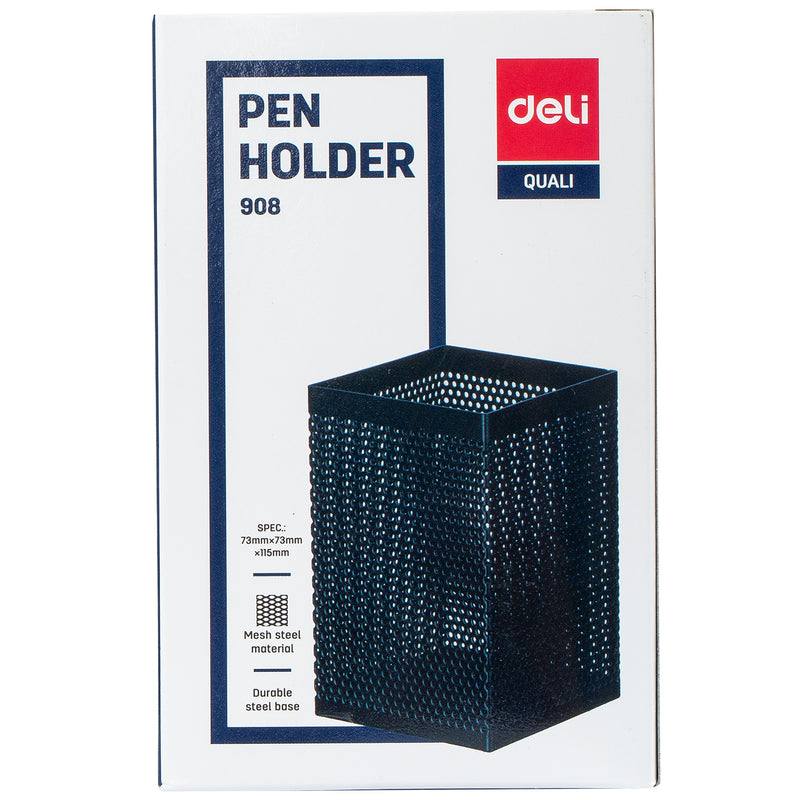 Deli W908 Mesh Pen Holder (Black, 1 Pc)
