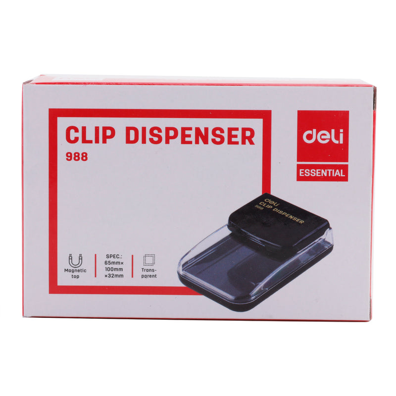 Deli W988 Magnetic Clip Dispenser (Assorted, Pack of 1)