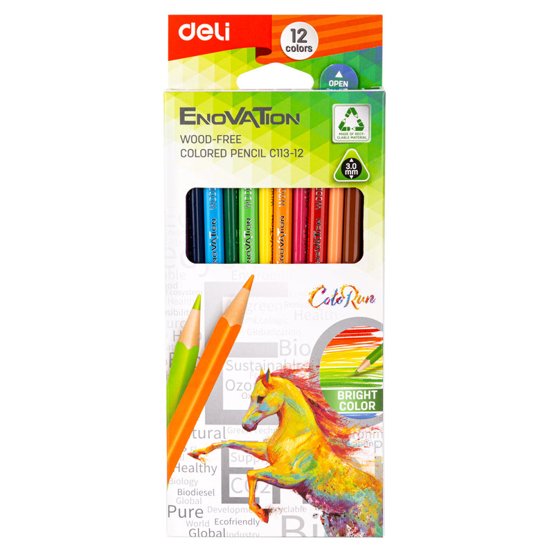 Deli WC113-12 Colored Pencil 12 Colors (Multicolor, 12 Pcs)