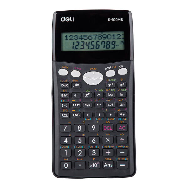 Deli WD-100MS Scientific Calculator, Grey, LCD Display, 300 Functions