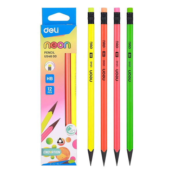 Deli WU54600 Neon Pencil (188mm, 12 Pcs)