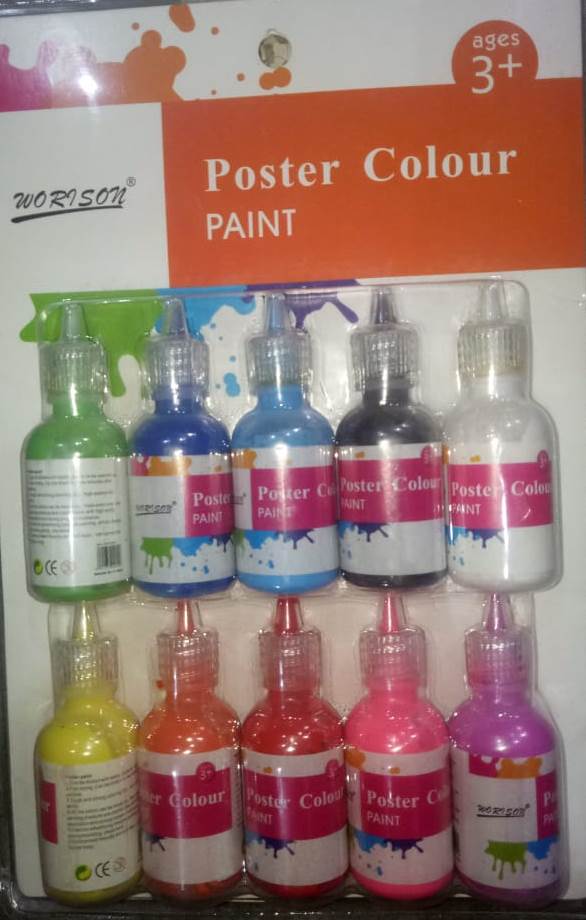 Asint Poster Color Paint Bottles Of 10 Pc For Drawing & Art Purpose