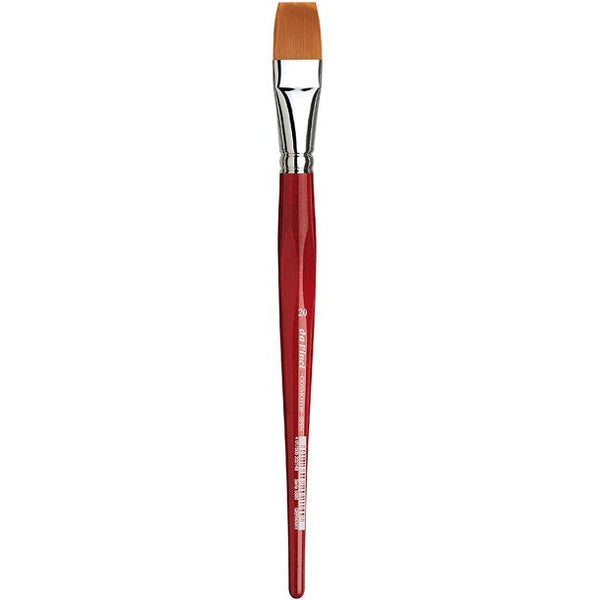 Da Vinci Cosmotop Spin Series 5880 Watercolour Flat Brushes Red Transparent Handle Size 10