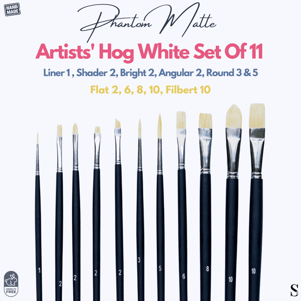 Pro Art Brush White Bristle Flat #11