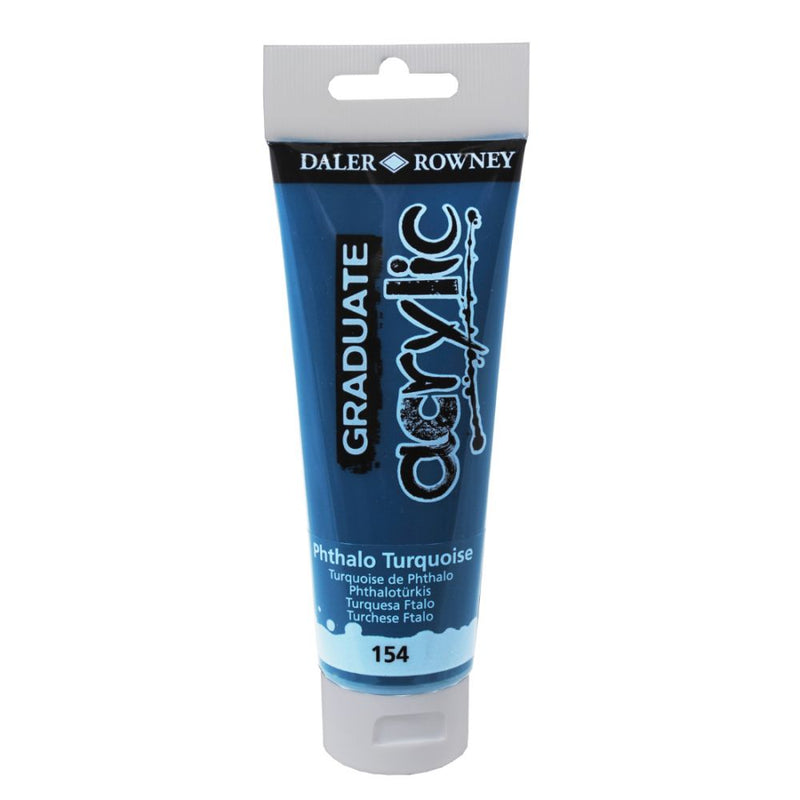 Daler-Rowney Graduate Acrylic Colour Paint Tube (120ml, Phthalo Turquoise-154), Pack of 1