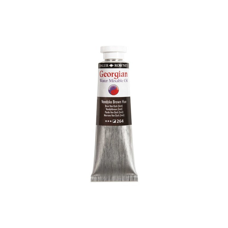 Daler-Rowney Georgian Water Mixable Oil Colour Metal Tube (37ml, Vandyke Brown Hue-264), Pack of 1