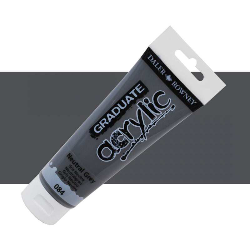 Daler-Rowney Graduate Acrylic Colour Paint Tube (120ml, Neutral Grey-084), Pack of 1