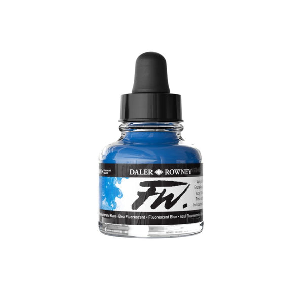 Daler-Rowney FW Acrylic Ink Bottle (29.5ml, Fluorescent Blue-100), Pack of 1