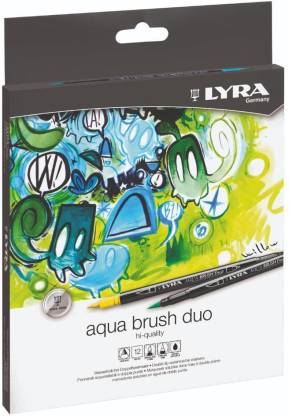 Lyra Aqua Brush Duo Dual-Tipped Brush Marker (Assorted, Pack of 12)