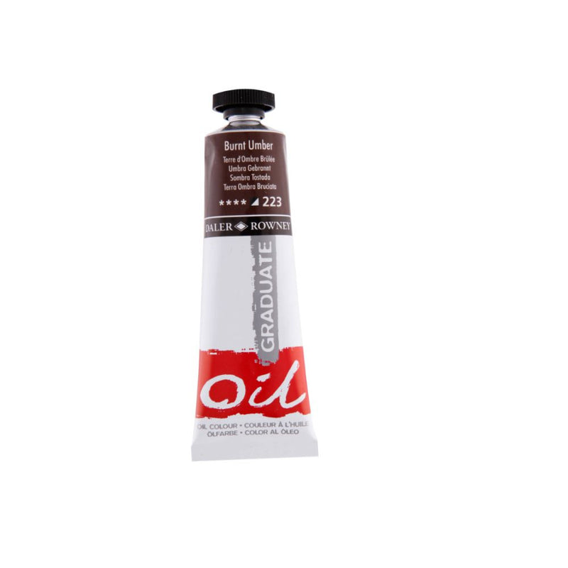 Daler-Rowney Graduate Oil Colour Paint Metal Tube (38ml, Burnt Umber-223), Pack of 1