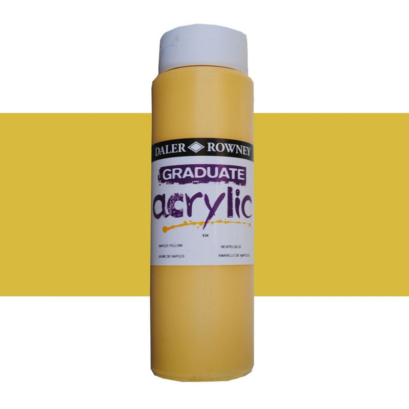 Daler-Rowney Graduate Acrylic Colour Paint Tube (500ml, Naples Yellow-634) Pack of 1