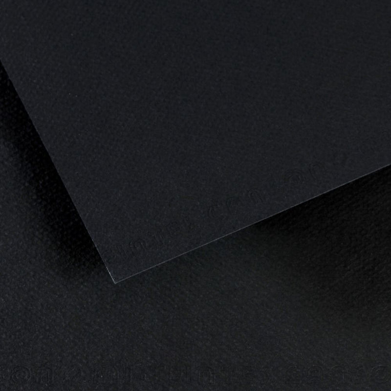 Canson Mi-Teintes 160 GSM Embossed 50 x 65 Coloured Paper Sheets (Black,25 Sheets)