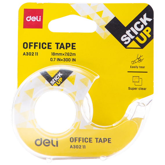 Deli WA30211 Office Tape Dispenser 18mm*7.62m (Transparent, Pack of 1)