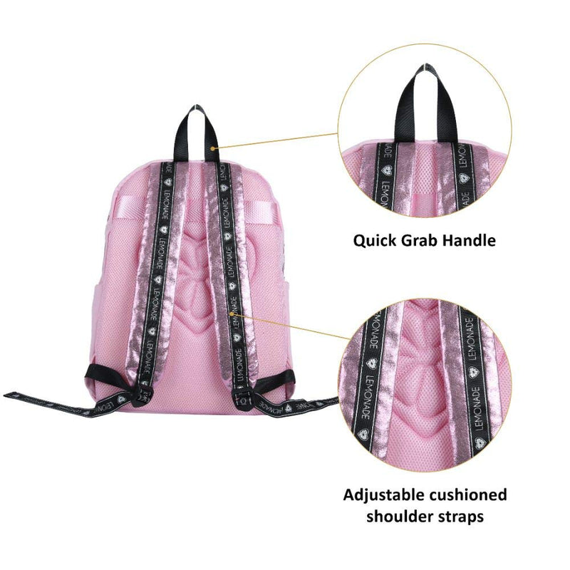 Linc Miss Lemonade Pink Casual Backpack (16.5 Inch)- 63410