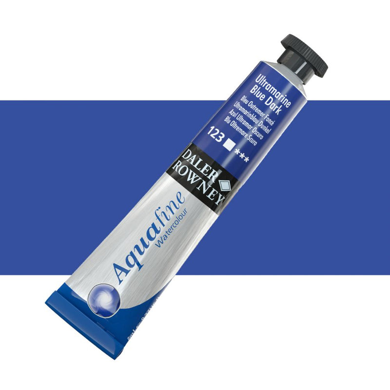 Daler-Rowney Aquafine Watercolour Metal tube (8ml, Ultramarine Blue Dark-123), Pack of 1