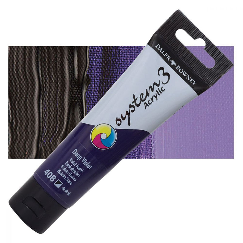 Daler-Rowney System3 Acrylic Colour Paint Plastic Tube (59ml, Deep Violet-408), Pack of 1