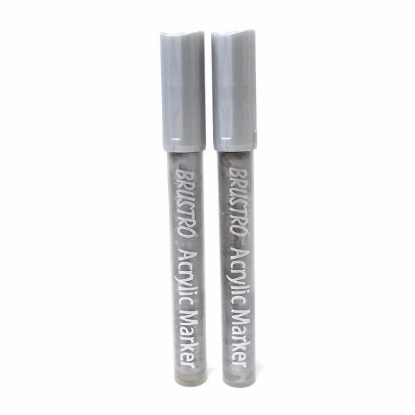 Brustro Acrylic (DIY) Marker Silver Set of 2