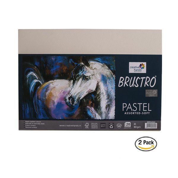 Brustro Artist’s Pastel Papers, A4 Size, 160 GSM, Assorted Soft, 20 Sheets (Pack of 2)