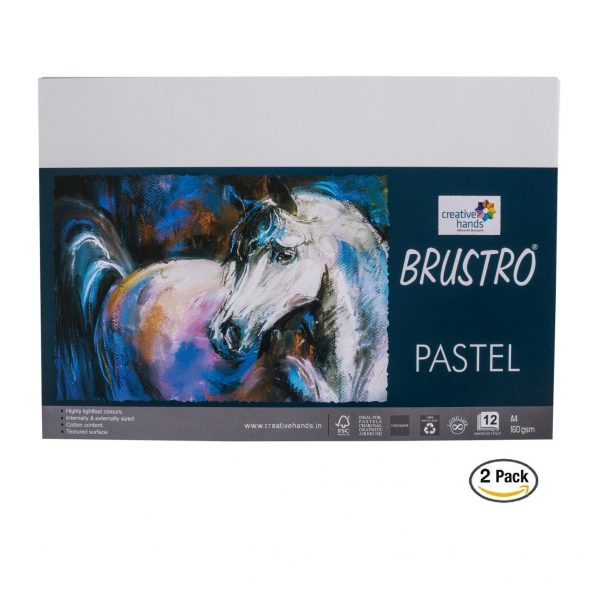 Brustro Artist’s Pastel Papers 160 GSM A4 White 2 Packets (Each Packet Contains 12 Sheets)