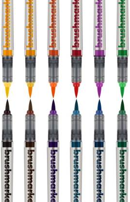 Karin Brushmarker PRO - Water-Based - Brush Tip - 12 Basic Colours