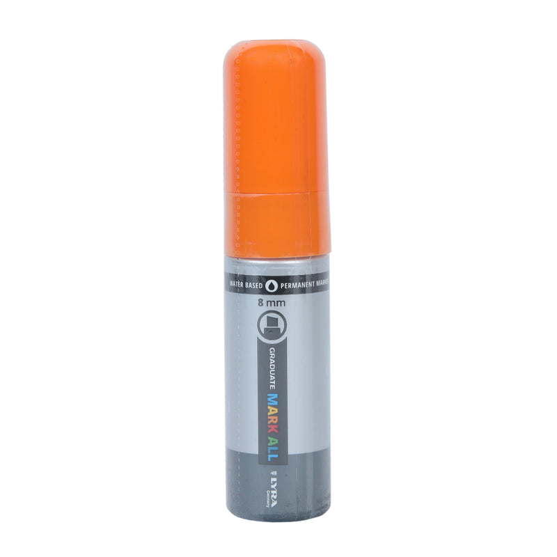 Lyra Graduate Mark All 8.0mm Permanent Art Marker (Orange, Pack of 4)