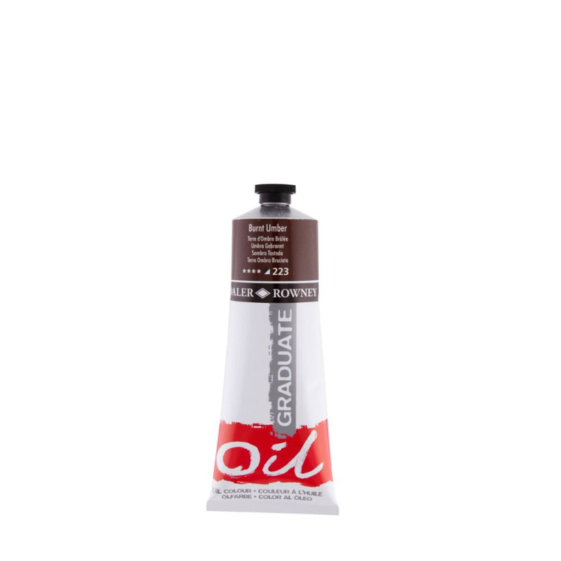 Daler-Rowney Graduate Oil Colour Paint Metal Tube (200ml, Burnt Umber-223) Pack of 1