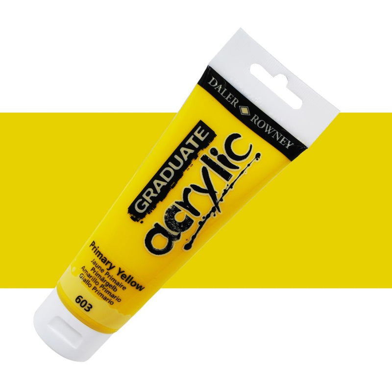 Daler-Rowney Graduate Acrylic Colour Paint Tube (120ml, Primary Yellow-603), Pack of 1