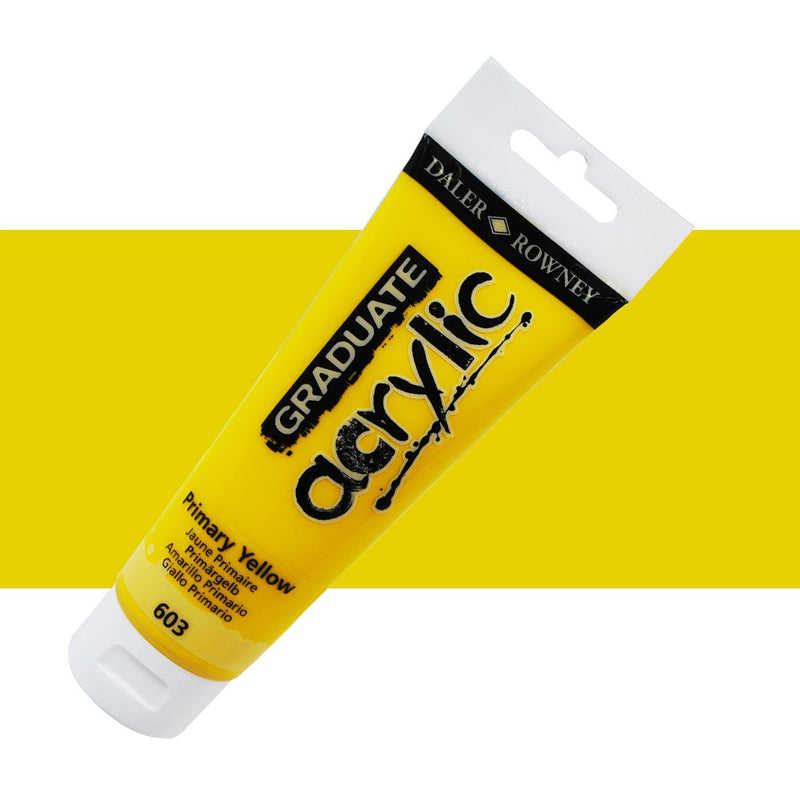 Daler-Rowney Graduate Acrylic Colour Paint Tube (75ml, Primary Yellow-603), Pack of 1