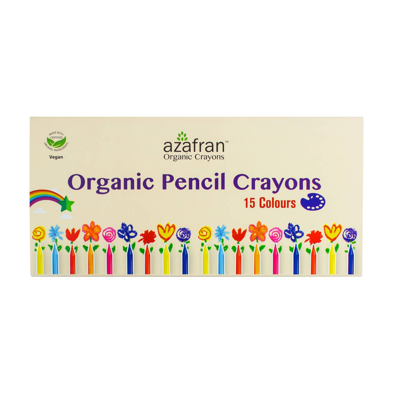 Azafran Non-Toxic Plant-Based Pencil Crayons(15 Colours)