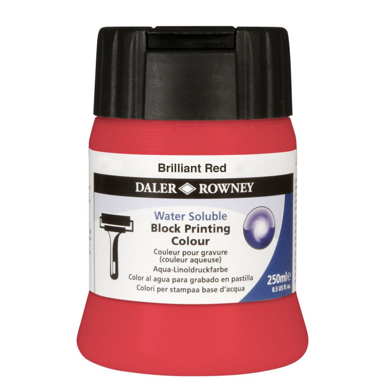 Daler-Rowney Water Soluble Block Printing Colour (250ml, Brilliant Red) Pack of 1