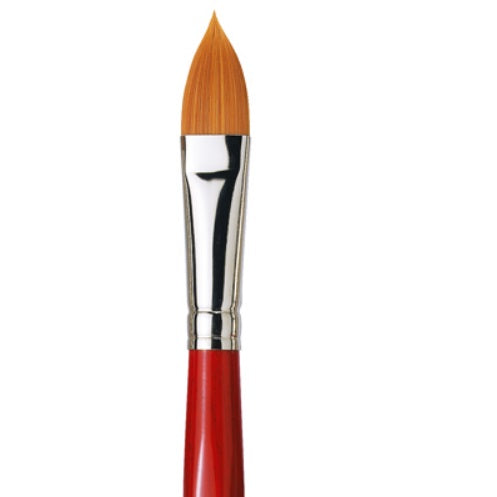 da Vinci Watercolor Series 5584 Cosmotop Spin Paint Brush Oval Shape with Red Handle, Size 10