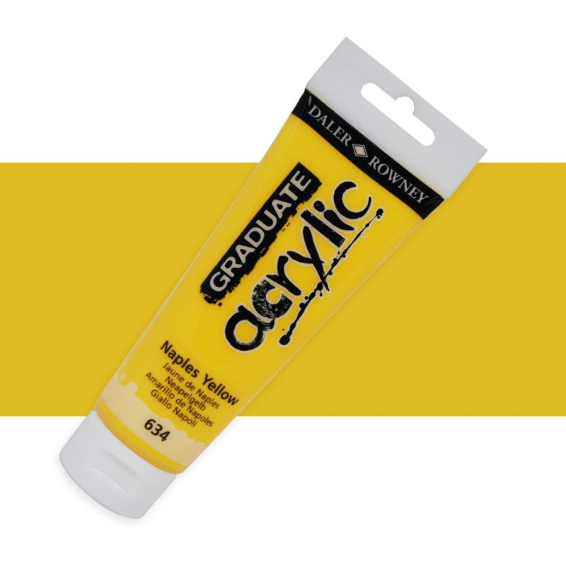 Daler-Rowney Graduate Acrylic Colour Paint Tube (75ml, Naples Yellow-634), Pack of 1