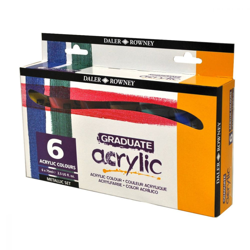 Daler-Rowney Graduate Acrylic Colour Paint Tube Primary Set (6x75 ml)
