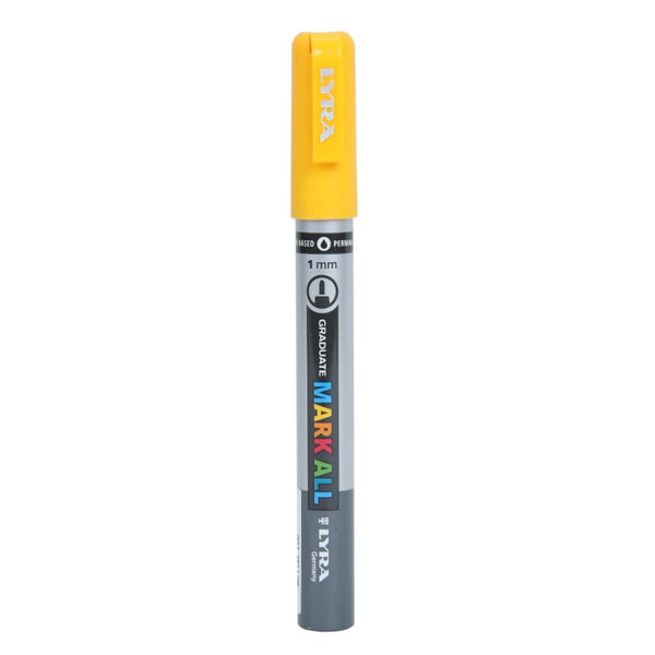 Lyra Graduate Mark All 1.0mm Permanent Art Marker (Yellow, Pack of 6)