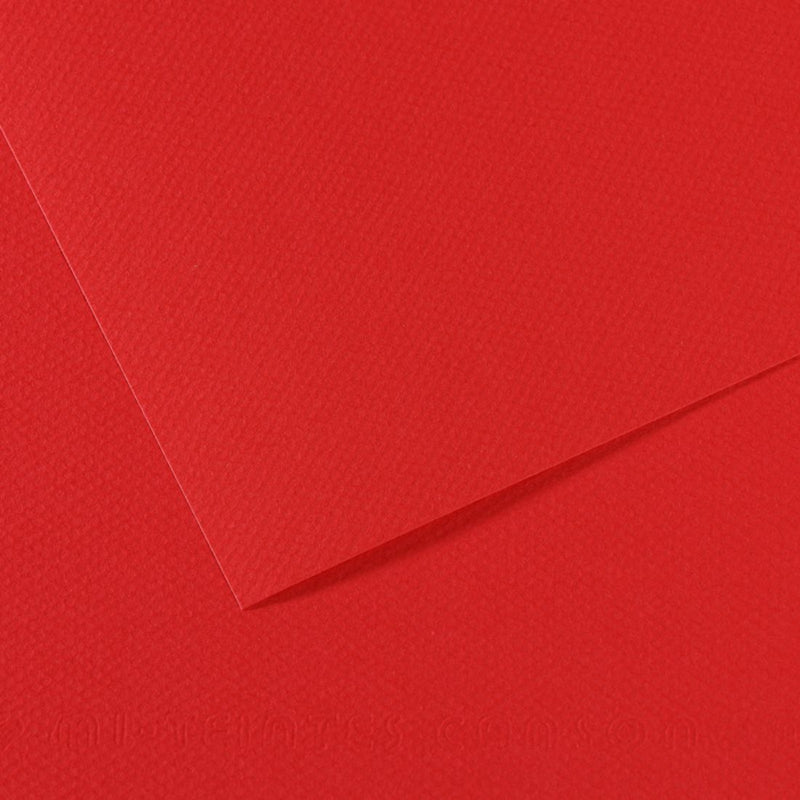 Canson Mi-Teintes 160 GSM Honeycomb Grain 21x29.7cm; A4 Coloured Drawing Paper (10 Sheets, Bright Red)