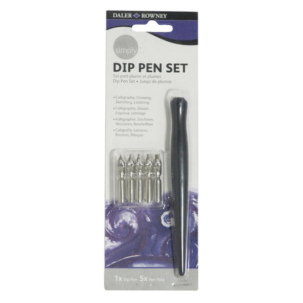 Daler-Rowney Simply Dip Pen Set (1 x Dip Pen, 5 x Pen Nibs) Pack of 1