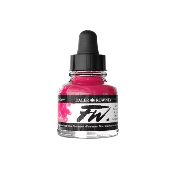 Daler-Rowney FW Acrylic Ink Bottle (29.5ml, Fluorescent Pink-538), Pack of 1