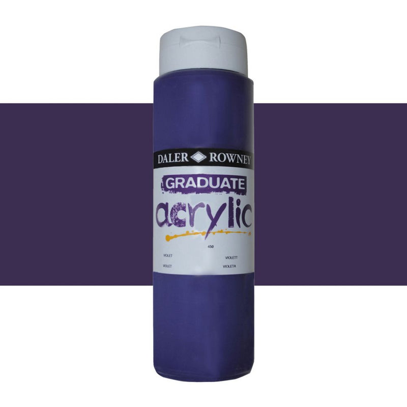 Daler-Rowney Graduate Acrylic Colour Paint Tube (500ml, Violet-450) Pack of 1