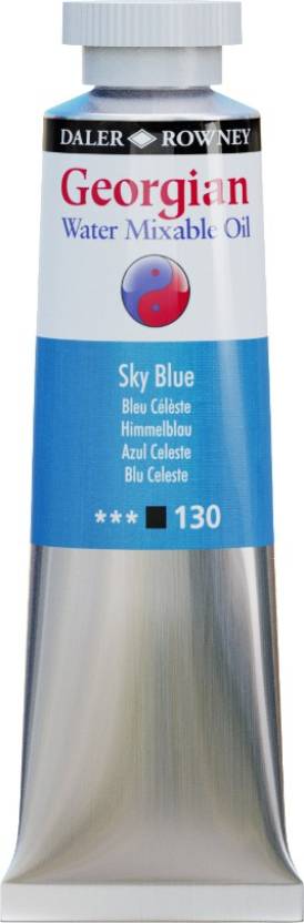 Daler-Rowney Georgian Water Mixable Oil Colour Metal Tube (37ml, Sky Blue-130), Pack of 1