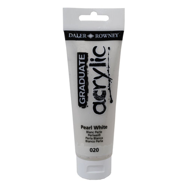 Daler-Rowney Graduate Acrylic Colour Paint Tube (120ml, Pearl White-020), Pack of 1