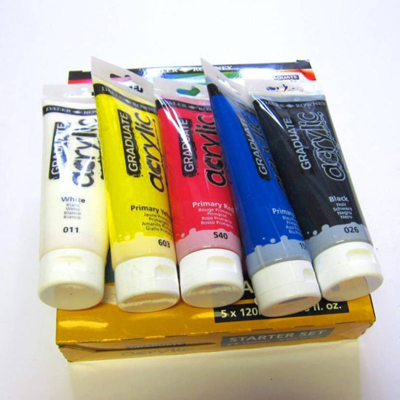 Daler-Rowney Graduate Acrylic Colour Paint Tube Starter Set (5x120 ml)