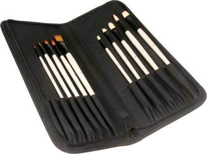 Daler-Rowney Graduate Long Handle Acrylic & Oil Zip Case Brush Set (10x Brushes)