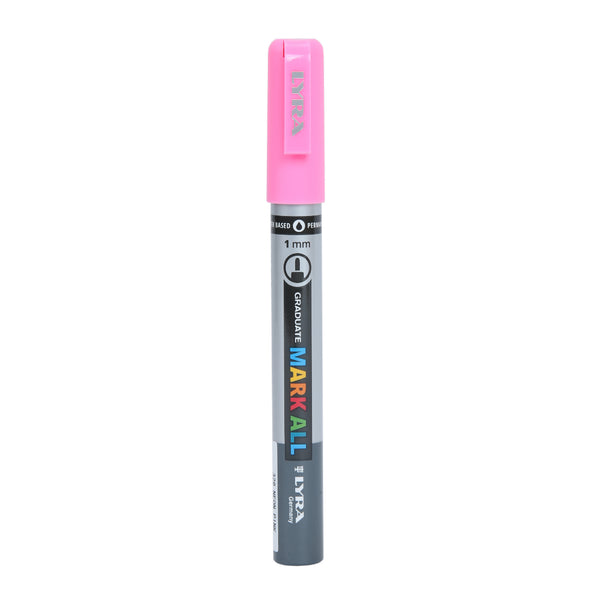 Lyra Graduate Mark All 1.0mm Permanent Art Marker (Neon Pink, Pack of 6)