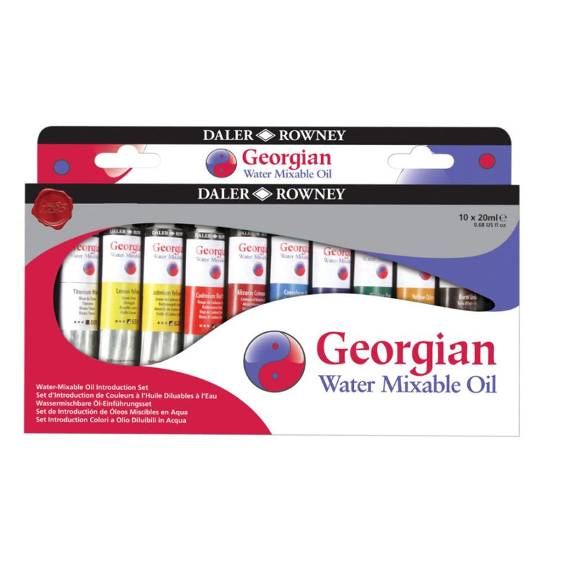 Daler-Rowney Georgian Water Mixable Oil Colour Intro Set Tubes (10x20ml)