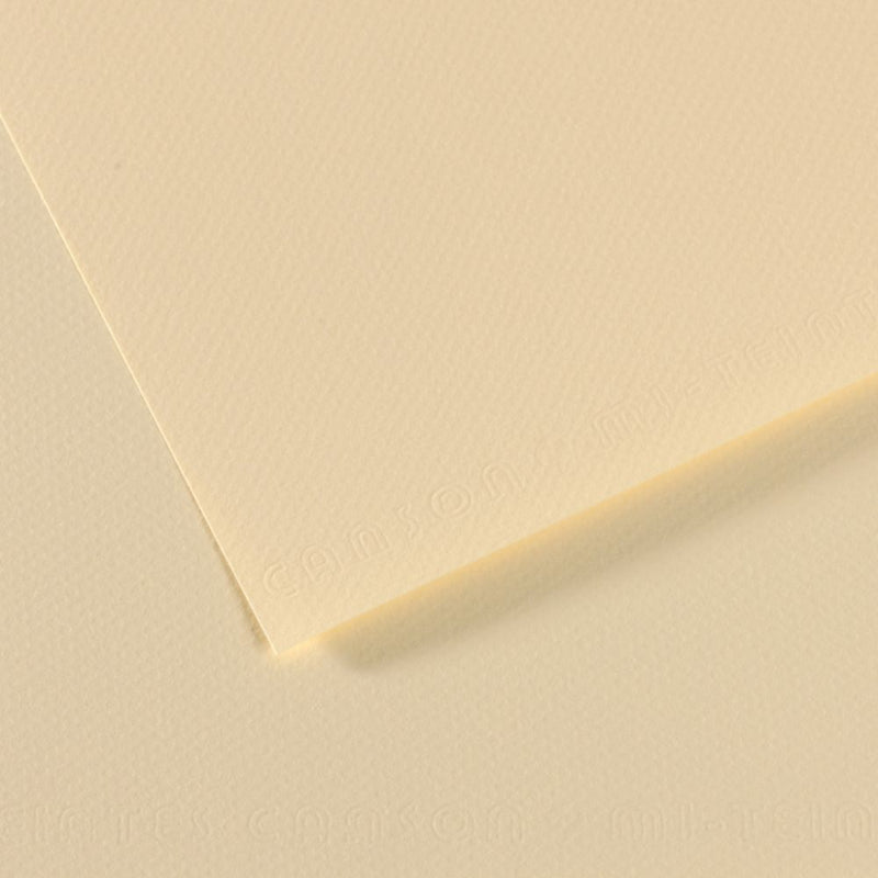 Canson Mi-Teintes 160 GSM Embossed 50 x 65 cm Coloured Paper Sheets (Pale Yellow,25 Sheets)