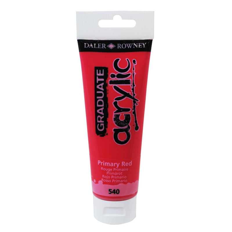 Daler-Rowney Graduate Acrylic Colour Paint Tube (120ml, Primary Red-540), Pack of 1