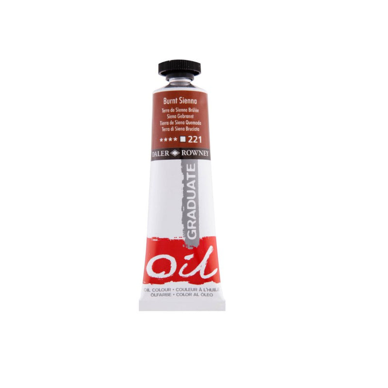 Daler-Rowney Graduate Oil Colour Paint Metal Tube (38ml, Burnt Sienna-221), Pack of 1