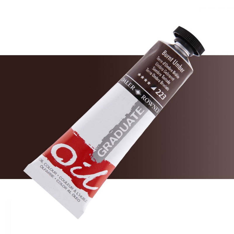 Daler-Rowney Graduate Oil Colour Paint Metal Tube (38ml, Burnt Umber-223), Pack of 1