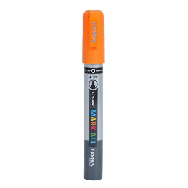 Lyra Graduate Mark All 2.0mm Permanent Art Marker (Orange, Pack of 6)