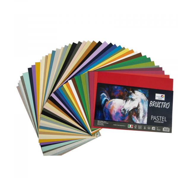 Brustro Artist’s Pastel Papers A5 Size, Bright & Soft Shades, 40 Sheets, 160 GSM